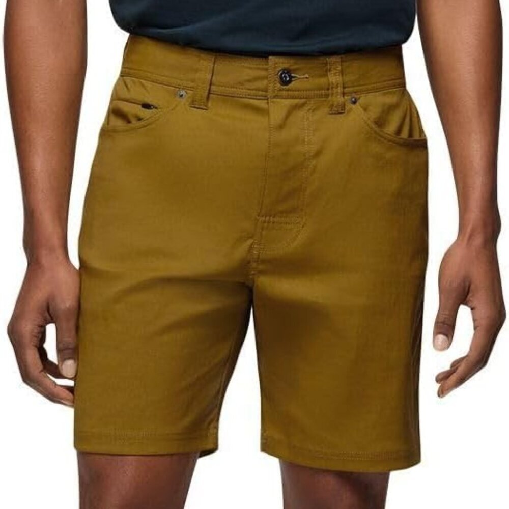 PRANA Furrow 32x11 Retro Olive Men's Stretch Shorts